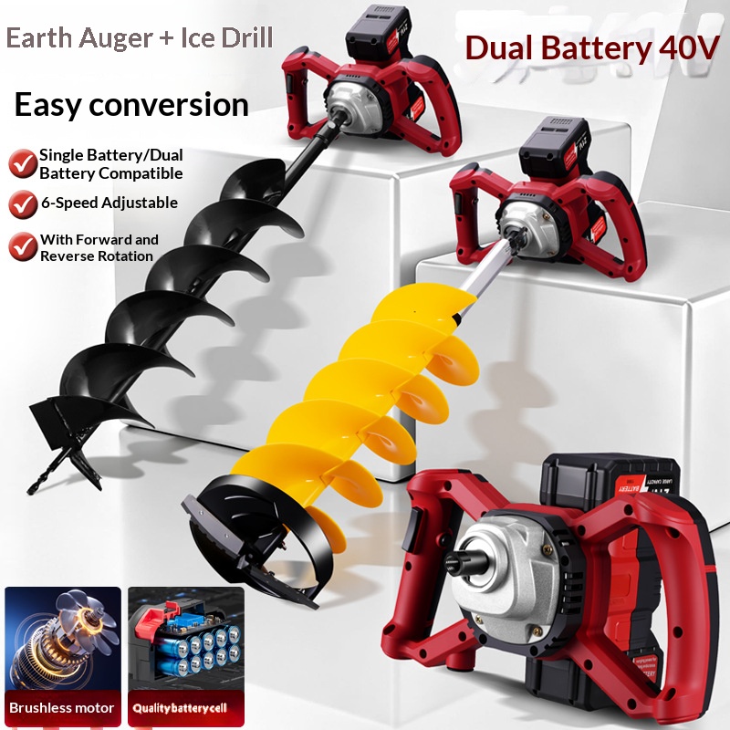 Power Tools In Construction - 21v Lithium Battery Electric Ground Drill