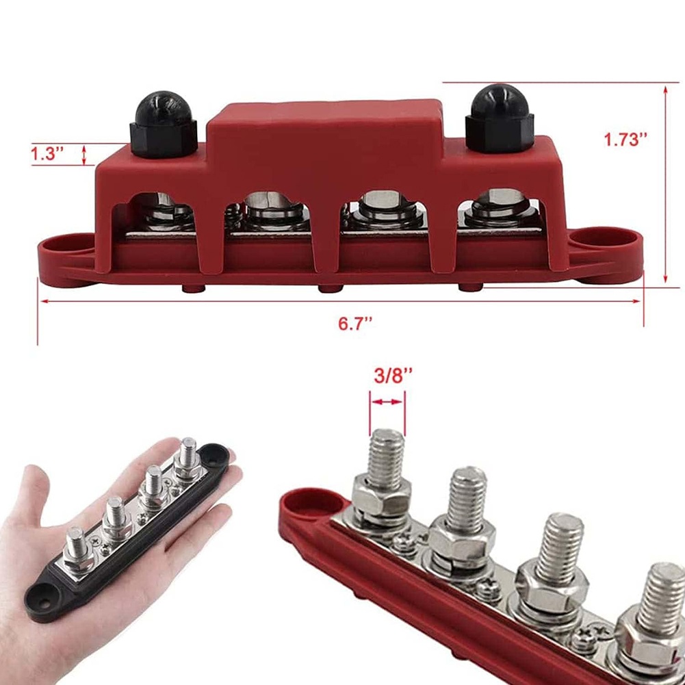 Black Red 12V 250A Busbar Stud - Power Tools Distributor recension och pris